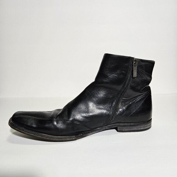 Hugo Boss Black Leather Side Zip Ankle Boots main image 8